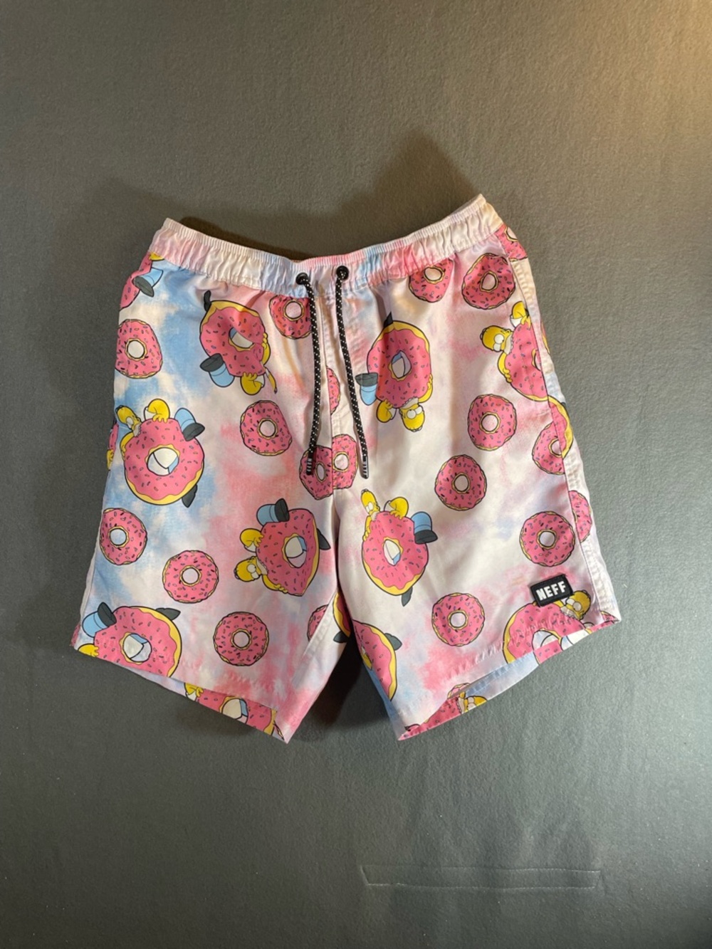 Neff Pink Simpson Donut Print Men's Drawstring Shorts
